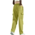 thumbnail image 6 of ZHYou Cargo Jogger Pants for Women,Oversized Fit,Elastic Waist,Streetwear Sweatpants with Multiple Pockets,Green,Size XL, 6 of 6