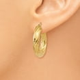 thumbnail image 3 of 14K Yellow Gold Earring Hoop Women'S Tread 28 mm Textured Tube Earrings, 3 of 4