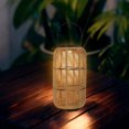 thumbnail image 2 of Outdoor Solar Rattan-Style Medium LED Lantern with Handle, 2 of 10