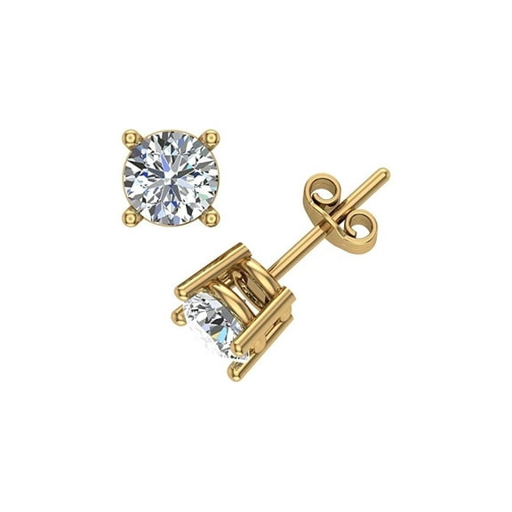 Paris Jewelry Women's 14k Yellow Gold 0.25ct Created Diamond Stud Earrings plated