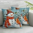 thumbnail image 3 of Creowell  Winter Snowman Throw Pillow Covers Snowy Pine Tree Winter Holiday Decorative Pillows for Couch Sofa Bed Home Decor 24x24in, 3 of 5