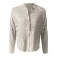 thumbnail image 3 of Tiijoy Women's Hollow Out Knitted Jacket Fashion Zip Up Casual Coat Outerwear Sweater, 3 of 4