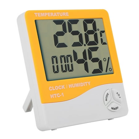 

ANENG -1 LCD Digital Thermometer Hygrometer Indoor Temperature Humidity Meter Clock Orange