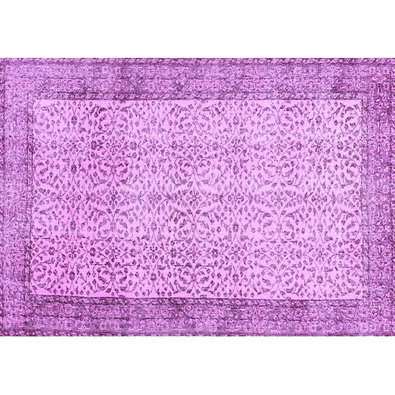 Ahgly Company Indoor Rectangle Abstract Purple Contemporary Area Rugs, 4' x 6'