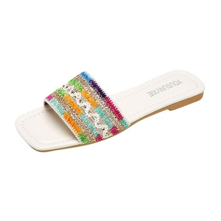 

Kukoosong Sandals Women Beach Sandals Summer Non-Slip Causal Slippers Flat Sandals for Women Multicolor 41
