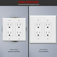 thumbnail image 2 of Double Decorator Switch Cover, Two Outlet Wall Plate, Oversized 2-Gang 5.50" x 5.50", Unbreakable Polycarbonate Thermoplastic, UL Listed, 8832O-W, White, 2 of 5