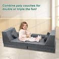 thumbnail image 4 of ABORON Kids Couch Play Set Modular Convertible Sofa 10-Piece Fold Out Couch for Bedroom Playroom, for Imaginative Toddler, Boy, Girl, Creative Baby Couch Toddler Couch, 4 of 13