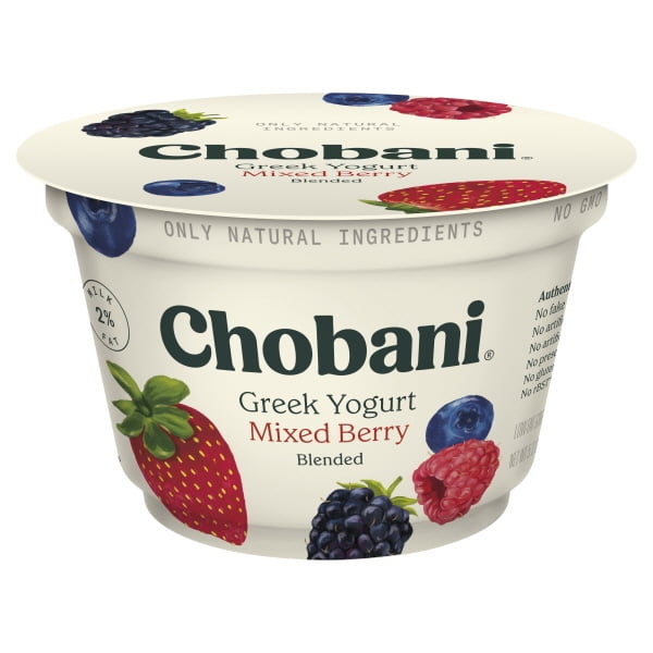 Chobani 2 Greek Yogurt, Mixed Berry Blended 5.3 oz