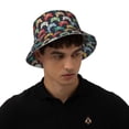 thumbnail image 3 of Lukts Retro Video Game Print Double-Side-Wear Reversible Reflective Bucket Hat Travel Beach Hat, 3 of 5