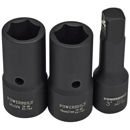 UPC: 0028907478067 | Powerbuilt 2 Piece 1/2-Inch Drive Lug Nut Impact Socket w/ 3-Inch Extension Bar