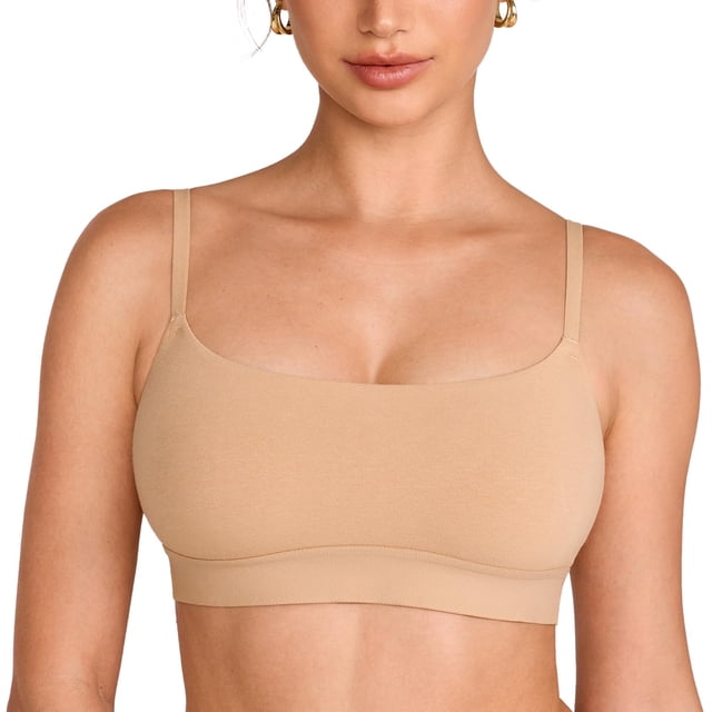 Bralette INLYRIC Algodón Sin Aros Sin Costuras Beige Cálido S