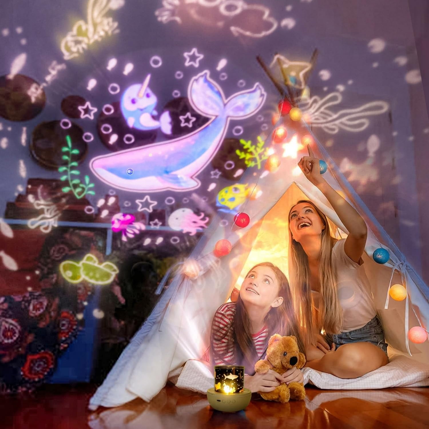 Night Light Star Projector for Kids, Galaxy Projector for Bedroom, Planetarium Projector Night Lights for Girls with 360° Rotating, Birthday, Christmas, Ceiling, Room Decor