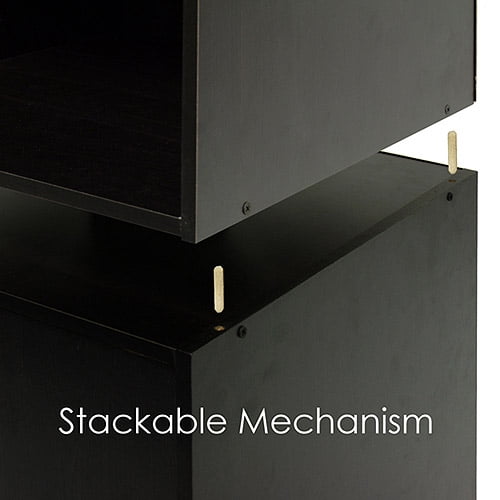 Furinno 11013EX Hidup Tropika Eco Modular Open Cube Tall Storage with Shelf, Espresso