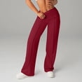 thumbnail image 6 of Hurxie Wide Leg Pants for Women High Waisted Soft Stretchy Comfy Lounge Casual Flowy Palazzo Trousers Red,3XL, 6 of 7