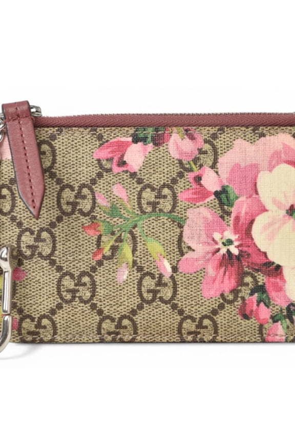 Pre-Owned Gucci Key Case Coin Purse GUCCI BLOOMS GG Blooms Supreme 421311 KU2IN 8693 Pink Multi