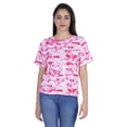 thumbnail image 1 of Moomaya Hauts Imprimés Tie Dye pour Femmes T-shirts Décontractés à Manches Mi-Longues Col Rond, 1 of 6