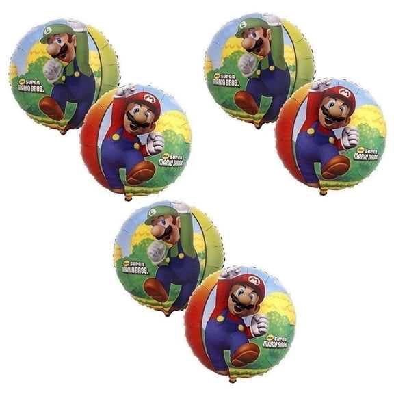 Super Mario and Luigi (3) 18" Double Sided Mylar Foil Balloons Decorations