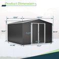 thumbnail image 2 of Outdoor Waterproof Garden Tool Storage Sheds with Metal Foundation with Floor Frame, Tool Shed with Lockable Hinged Doors & Air Vents, Storage House Waterproof for Backyard, Lawn, 2 of 10