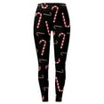 thumbnail image 4 of Fiaer Christmas Women Leggings Trendy Slim Fit Yoga Pants Santa Reindeer Snowflake Candy Sticks Graphic High Waisted Stretch Workout Trousers Black3 XL, 4 of 5