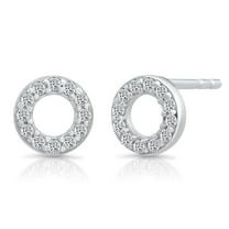 Tilo Jewelry 925 Sterling Silver Halo Stud Earrings with Secure Push Backs & Cubic Zirconia CZ Stones for Women & Unisex