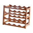 thumbnail image 1 of GUOOL Red Display Thicken Material Wood Rack for Living Room Bar Cabinet 4 Layers 16 Bottles, 1 of 9
