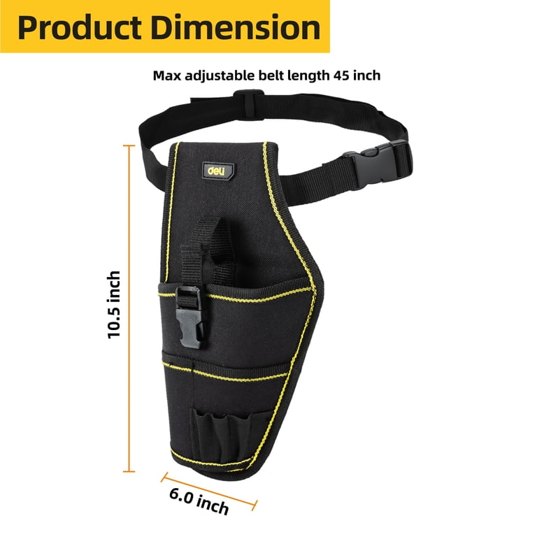 Shanrya Adjustable Tool Bag Extender Strap – Black, Portable Electric Drill Carrier Belt For Repair Work