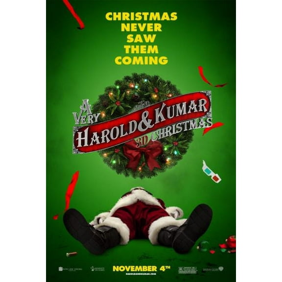 A Very Harold And Kumar 3D Christmas Poster 16in x 24in 16x24 Multi-Color Square Adults Poster Time