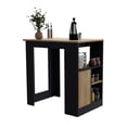 thumbnail image 6 of Kitchen Island Side Shelves and Push to Open Cabinet Black Wengue Natural Oak, 6 of 6