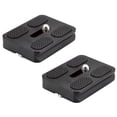 thumbnail image 1 of Paquete de 2 tornillos de placa de liberación rápida de metal universal PU-50 de 50 mm, que cumplen con el estándar para rótula de trípode de cámara (negro), 1 of 5