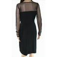 thumbnail image 2 of I.N.C Womens Illusion-Sleeve Sheath Dress, Black, Medium, 2 of 3