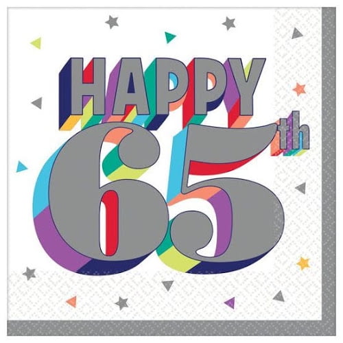 Here's to Your 65th Birthday Beverage Napkins (16)