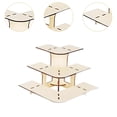 thumbnail image 6 of QSTDGVPW 3 Tier Corner Tiered Display Stand 3 Step Corner Display Rack for Tradeshows Arc wood color, 6 of 9