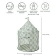 thumbnail image 6 of 3 Sprouts Kids Play Tent Playhouse Castle with Recycled Fabric for Indoor and Outdoor Games in Checkerboard Green, 6 of 8