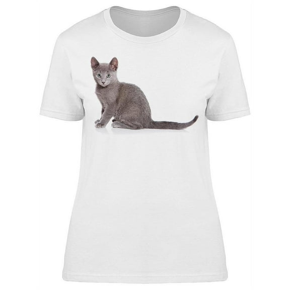 Full-body Russian Blue Kitty T-Shirt Women -Image by Shutterstock, Female Large