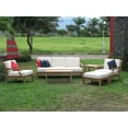 thumbnail image 2 of WholesaleTeak Outdoor Patio Grade-A Teak Wood 6 Piece Teak Sofa Set - Sofa, 2 Lounge Chairs, Ottoman, Rectangle Coffee Table And Side Table -Furniture only --Sack Collection #WMSSSK5, 2 of 8