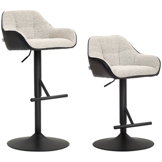 HOMCOM Tabourets de Bar Ensemble de 2, Tabourets de Comptoir Pivotants Réglables