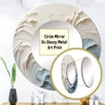 thumbnail image 3 of Designart "Papercut-Style Waves In White And Blue" Coastal Waves Round Mirror Wall Decor Coastal - Large White Round Office Mirror - Round Mirror - 29" x 29", 3 of 6