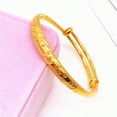 thumbnail image 3 of Bracelet Thicken Adjustable Golden Women Imitation Gold Plated Bangle for Banquet, 3 of 8