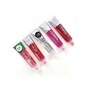 5 Pack Lip Gloss Set of Nicka K Lip Gels - Clear, Watermelon, Strawberry, Cherry, and Bubble Gum Hydrating Lip Glosses with Vitamin E