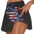 thumbnail image 2 of QATAINLAV Women Patriotic Skorts 4th of July Tennis Skirt Summer Casual High Waisted Flowy Yoga Shorts American Flag Fake Two Piece Trouser Skirts Birthday Gifts Blue L, 2 of 6