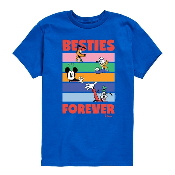 Disney - Pluto, Donald Duck, Mickey & Goofy - Besties Forever - Youth Short Sleeve Graphic T-Shirt