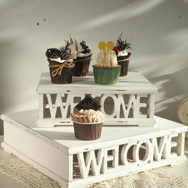 VIVIDCRAFT Rustic Stand - Rustic Cake Stand - Wood Stand - Wedding