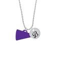 thumbnail image 2 of Delight Jewelry Acrylic 1.25" Purple Megaphone Silvertone Script Initial Disc - B - Charm Necklace, 20"+3", 2 of 4
