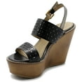 thumbnail image 3 of Ollio Women's Shoes Metallic Cutout Burnished Wedge Heel Sandals FT05, 3 of 6