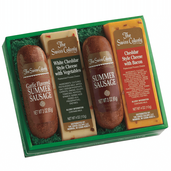 The Swiss Colony Cheese & Sausage 4-Pack Gift Box, 14 oz
