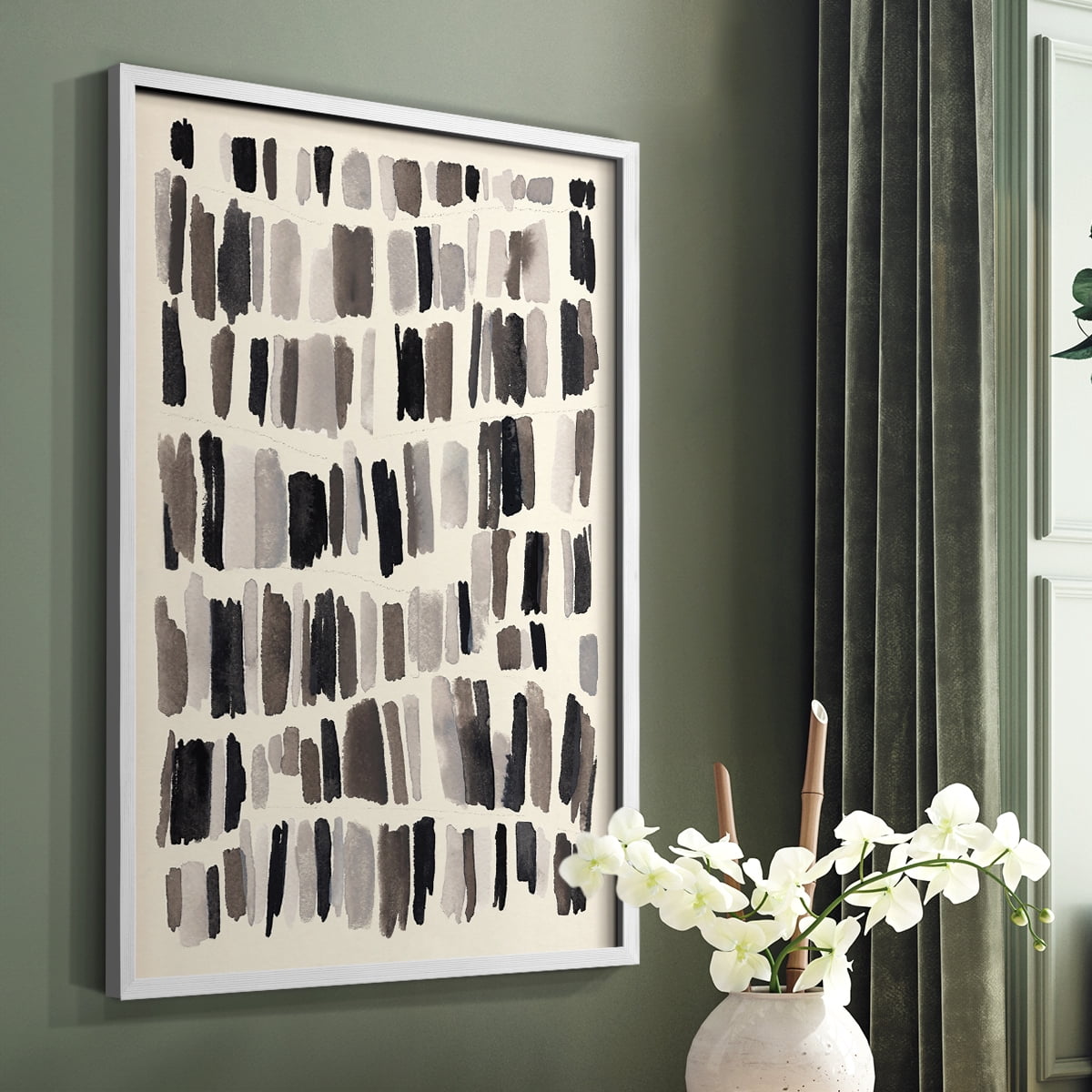 Chalk and Flint II Framed Print in White Solid Wood Framed Print No Nail Hanging