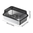thumbnail image 3 of Deeceymbur Deep Stainless Steel Litter Box Large Semi Enclosed Cat Litter Pan High Sided Anti Scatter Odor Control Kitty Toilet Easy Clean Non Slip Base with Scoop, 3 of 6