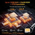 thumbnail image 6 of Blackview Fort1 Rugged Smartphone,10000mAh,12GB RAM+256GB/2TB Rugged Phone,Android 15 Phone,16MP AI Camera, 6.56'' 90Hz Display, IP68/69K Waterproof Smartphone NFC, Face ID, Black, 6 of 10