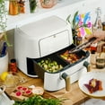 thumbnail image 3 of Beautiful 9 Qt TriZone Dual Basket Air Fryer, EverGood™ Ceramic Nonstick Coating, White Icing by Drew Barrymore, 3 of 12