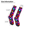thumbnail image 4 of Vsdgher Colorful Hearts Print Thigh High Socks Extra Long Stretchy Sock Women Over Knee High Opaque Stocking Daily Wear, 4 of 5